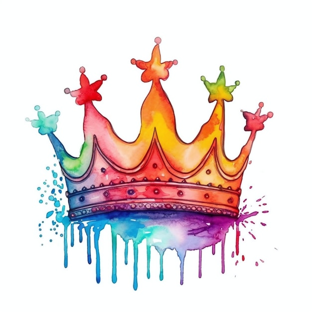 Photo pride lgbtqa watercolor crown clipart