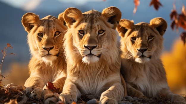 Pride of Lions Resting Under a Tree on the Savannah