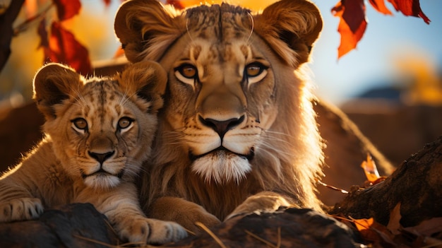 Pride of Lions Resting Under a Tree on the Savannah