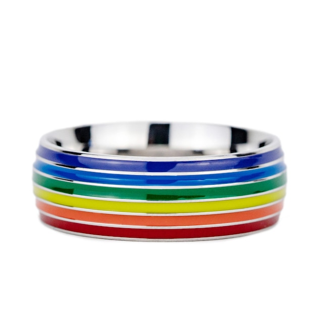 Pride ring on white background isolated