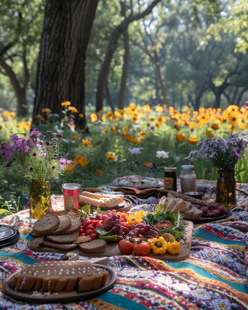 Photo a pridethemed picnic in the park wallpaper