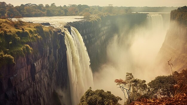 Photo primal beauty of victoria falls