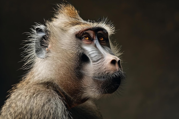 Photo primal medieval monkey baboon shot generate ai