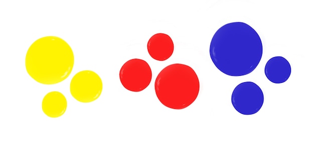 Primary colors on white.