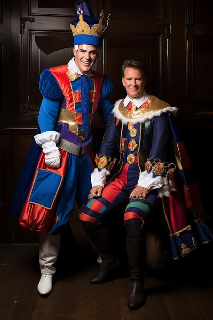 Foto il primo ministro rutte come sinterklaas e geert wilders come black pete