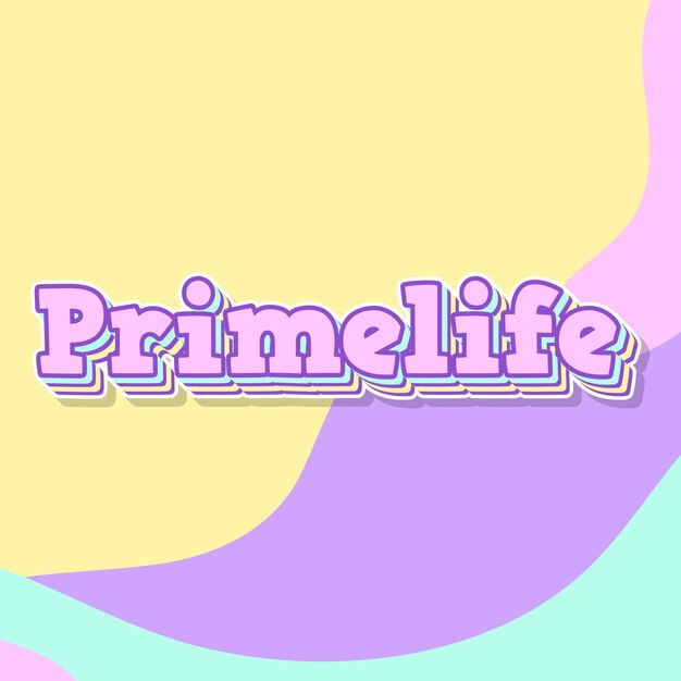 Photo primelife typography 3d design cute text word cool background photo jpg