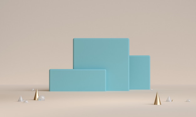 primitieve geometrische figuren, 3D render.