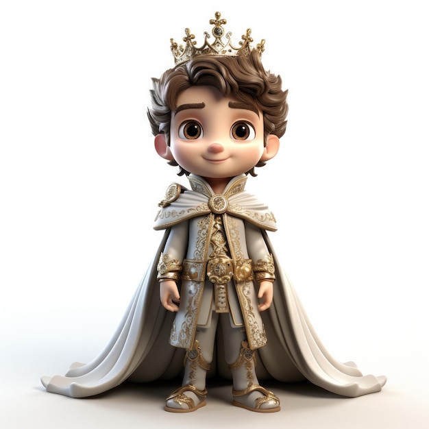 Prince cartoon character isolated in white background