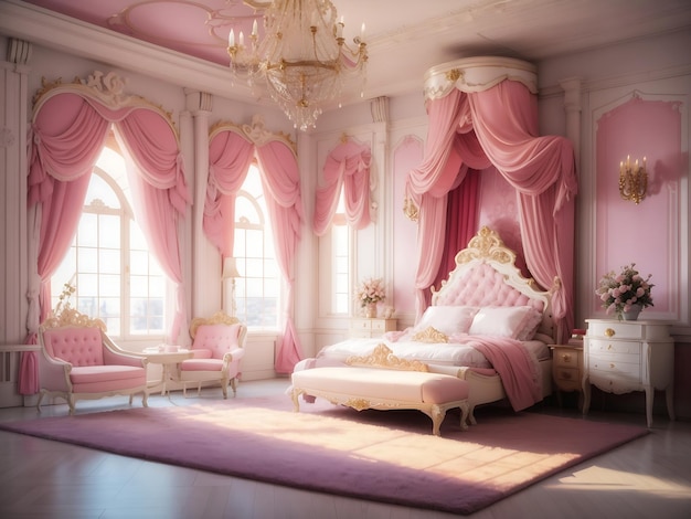 Princess bedroom in royal house