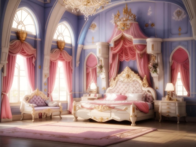 Princess bedroom in royal house