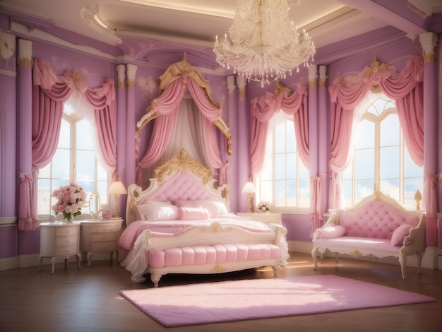 Princess bedroom in royal house