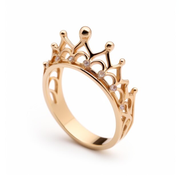 Photo princess crown gold ring highkey lighting matte photo