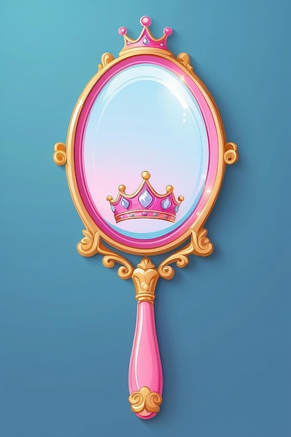 Foto principessa specchio rosa design vintage luccicante per il compleanno