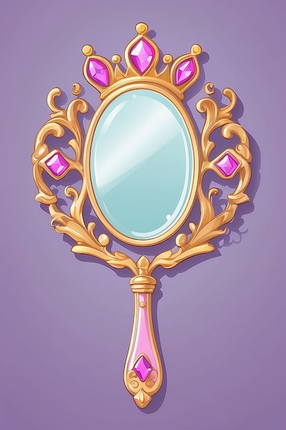 Фото Розовое зеркало принцессы блестящий винтажный дизайн на день рождения