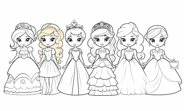 A princess and a princess coloring pages