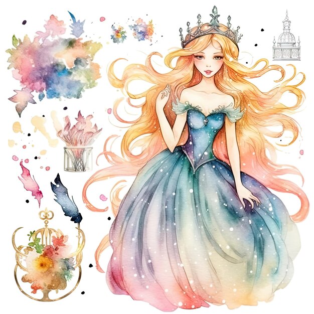 princess on white background