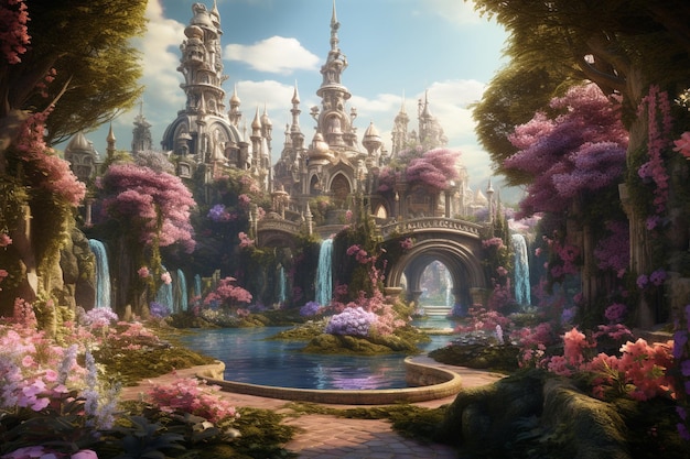 Зачарованный сад принцессы, где волшебные цветы 00678 01