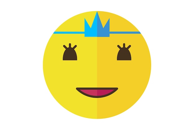 Foto prinses gekleurd emote-pictogram emoji-symbool geel emoticon-tekenkunst