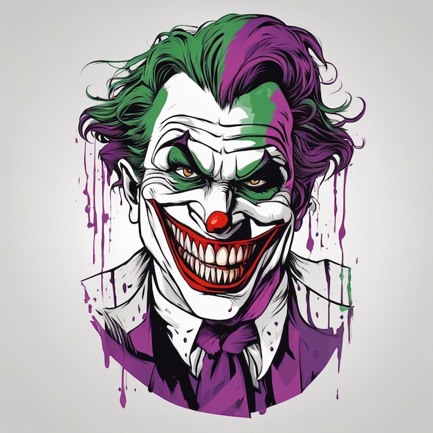 Photo print ready joker cool tshirt design