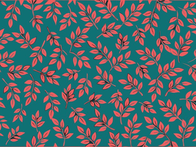 a print of red leaves by person
