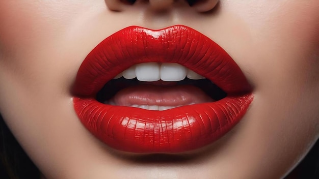 Print of red lips on white