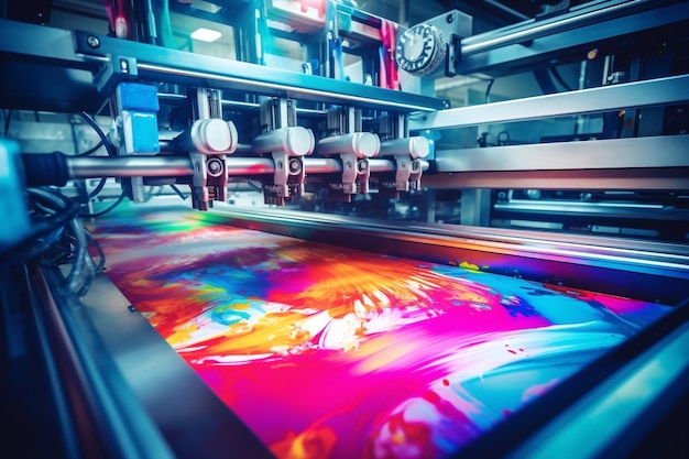 Foto tecnologia di progettazione di macchine di stampa industriale