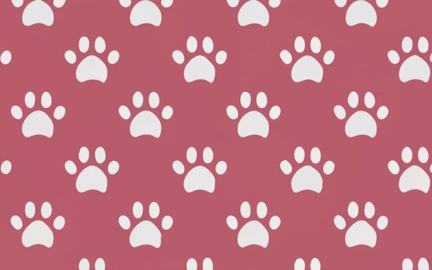 Photo print with white pet paw pattern and pink background