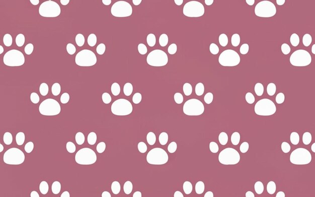 Photo print with white pet paw pattern and pink background