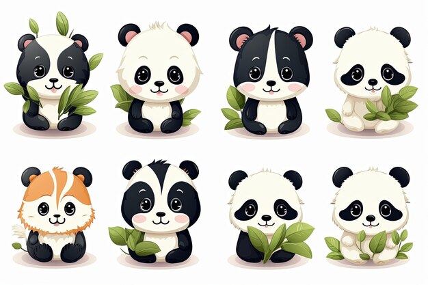 Наклейка для печати милых животных панды с рисунками мультфильмов и иллюстраций
