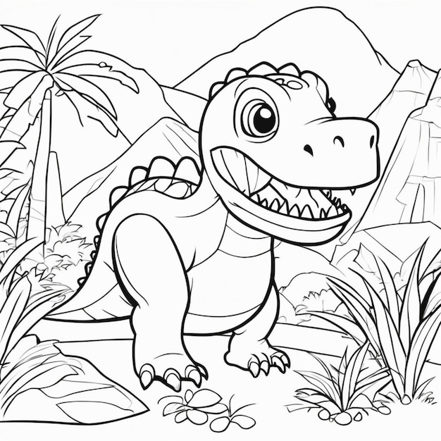 子供向けの印刷可能な恐竜ぬりえページ