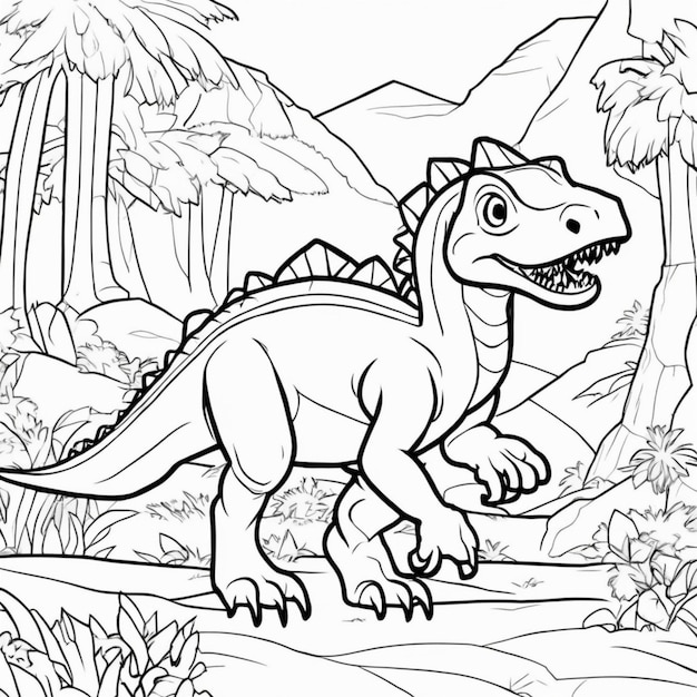 Printable Dinosaur Coloring Page for Kids