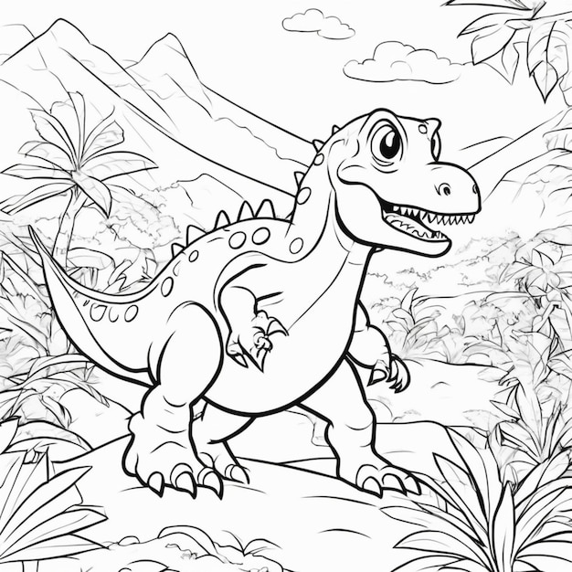 Printable Dinosaur Coloring Page for Kids