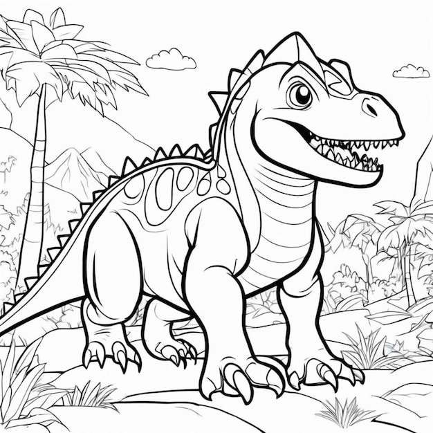 Printable Dinosaur Coloring Page for Kids