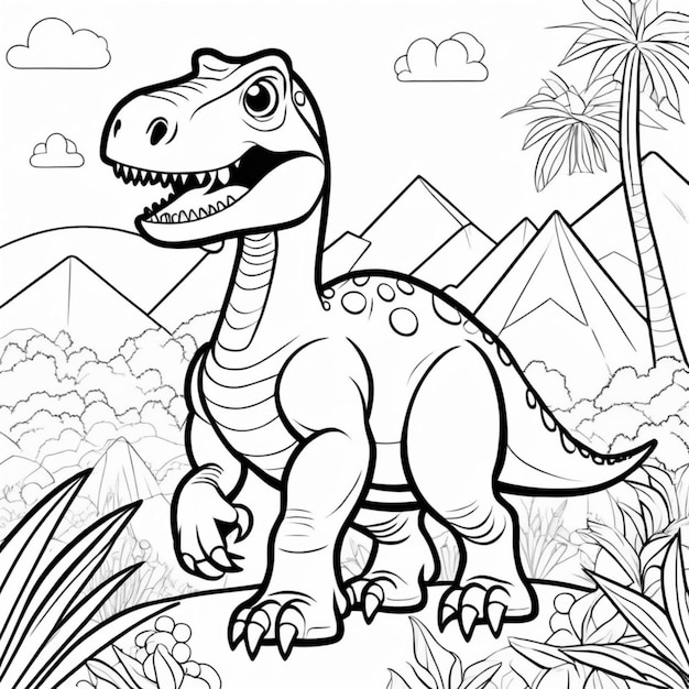 Premium Photo | Printable Dinosaur Coloring Page for Kids