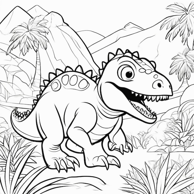 Printable Dinosaur Coloring Page for Kids