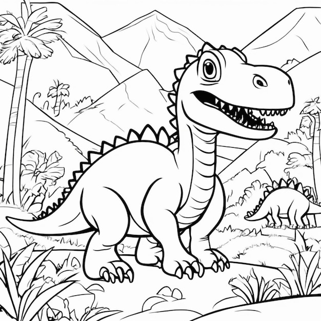 Printable Dinosaur Coloring Page for Kids