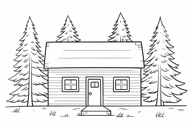 printable picture coloring book with cozy buildings
