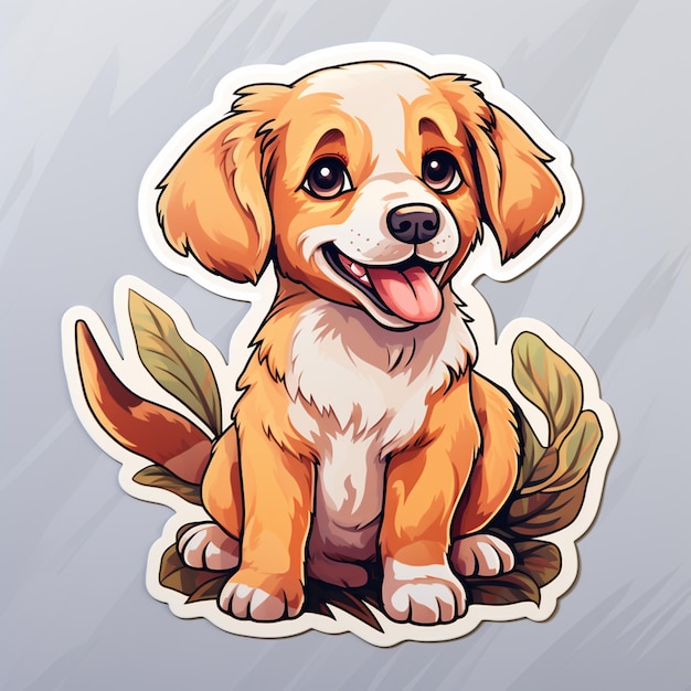 printable sticker of cartoonish dog