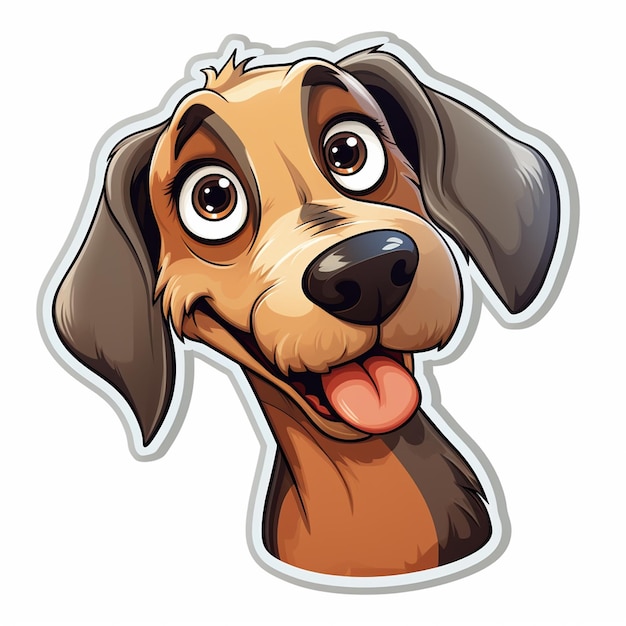 printable sticker of cartoonish dog