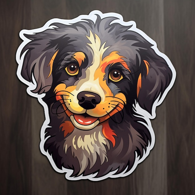 printable sticker van cartoonish hond