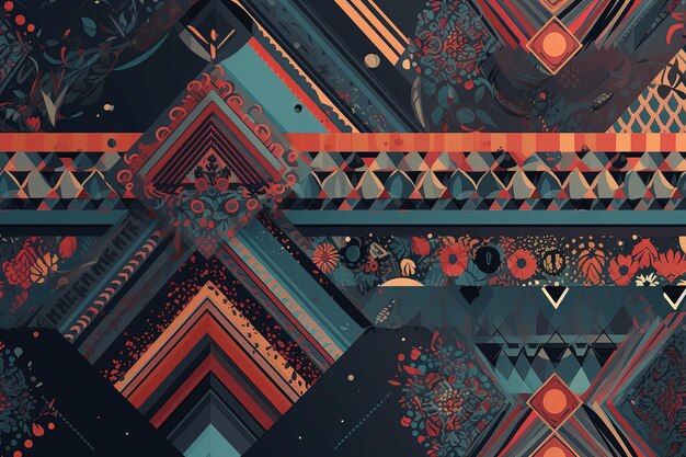 Printed background with geometric patterns abstract Generative AI