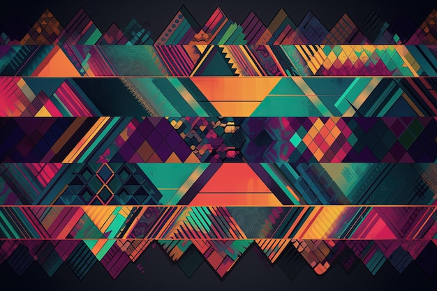Printed background with geometric patterns abstract Generative AI