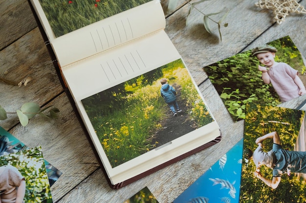 Printed photos in family picture album