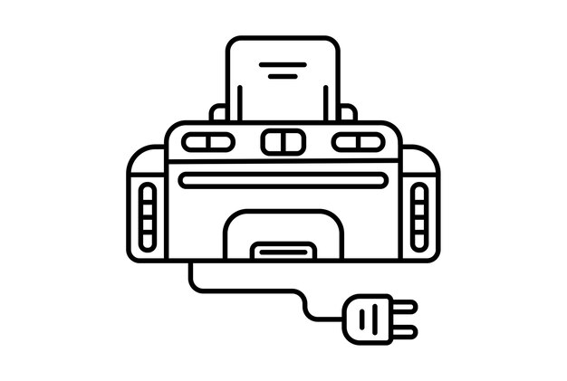 Photo printer flat icon minimalist technology symbol pc hardware sign artwork