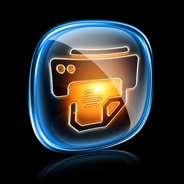 printer icon neon