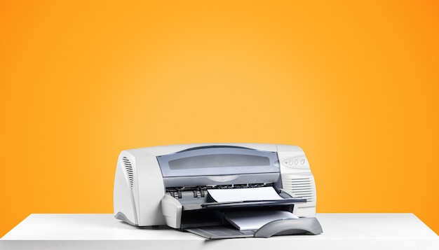 Printer kopieermachine op fel oranje