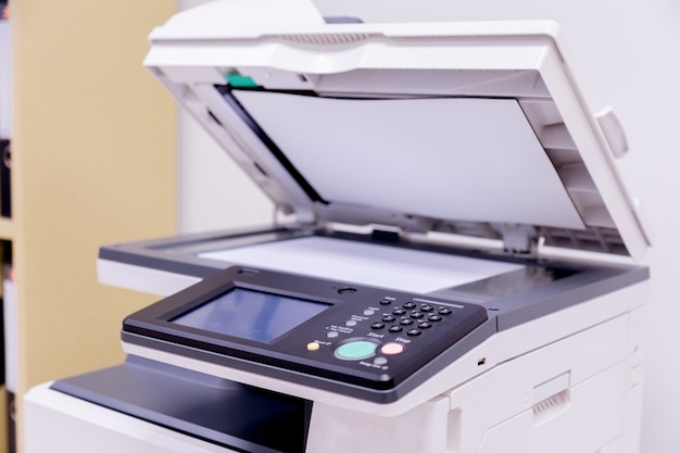 Printer scanner laser copy machine supplies in office.