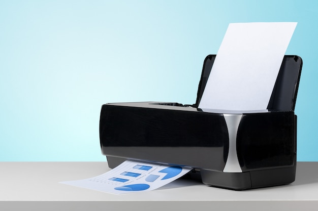 printer on white desk