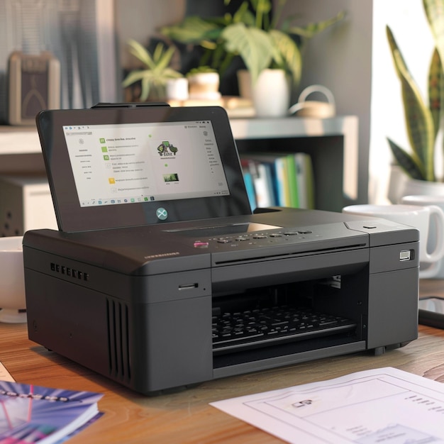 a printer with the word quot dell quot on the screen