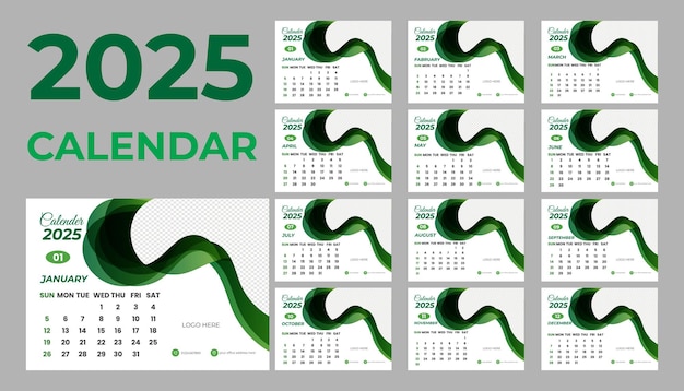 Printready New Year Calendar 2025